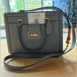 Coach snakeskin Grace Carryall with cross body strap and gold hardware NWT